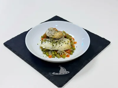 Merluza al Horno con Verduras