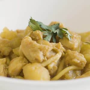 Detalle de Cazuela de fideos con bacalao